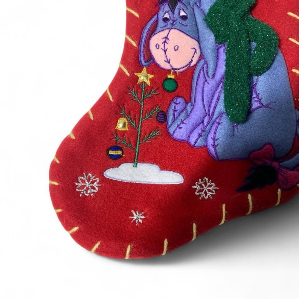 Vintage Disney Store Eeyore Felt 3D Plush Christmas Stocking 17" Winnie the Pooh - Picture 3 of 6